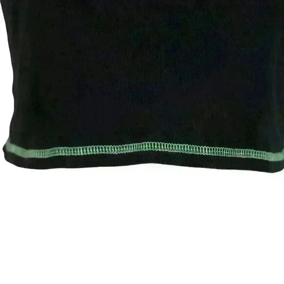 Brandy Melville Black and Green Embroidered Conor Dragon Cropped Tank Top SIze S - Picture 6 of 7